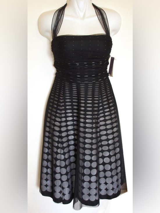XOXO Dresses & Skirts - XOXO JRs 3 Black & White Polka Dot A-Line Cocktail 1950’s Retro Chiffon Dress
